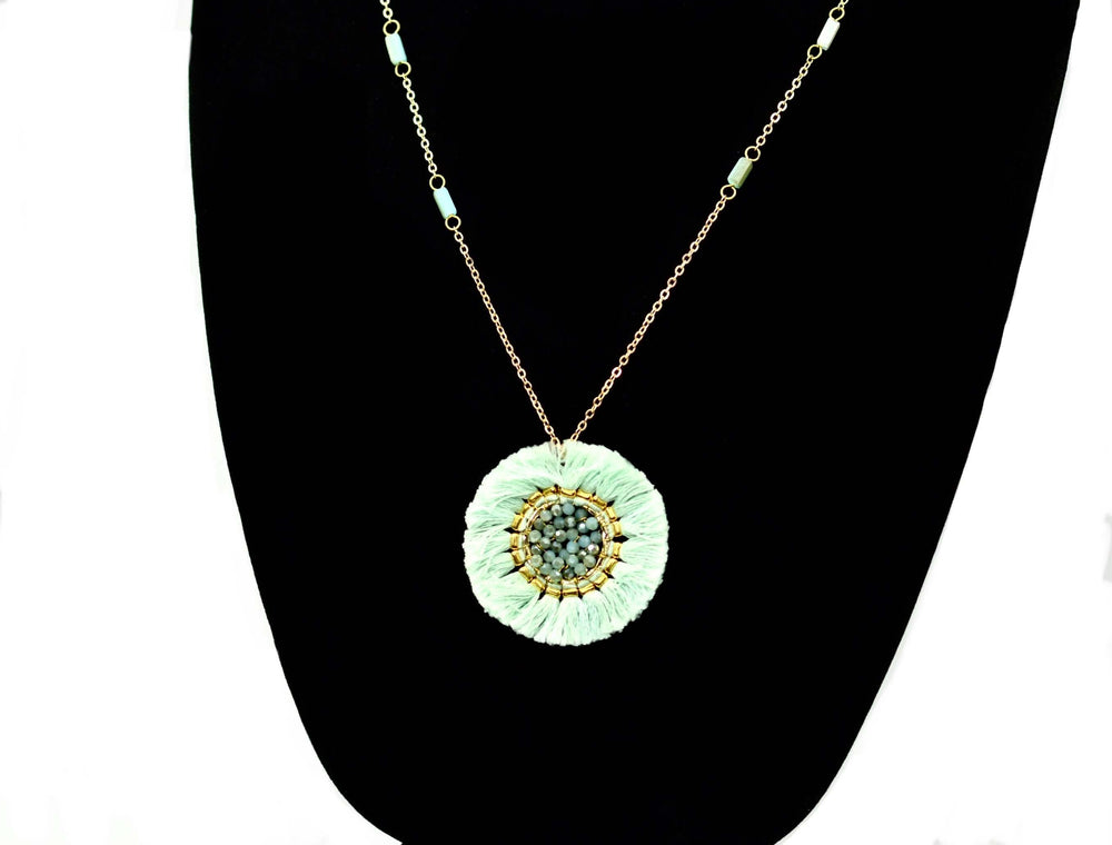 GREEN MANDALA TREE OF LIFE NECKLACE