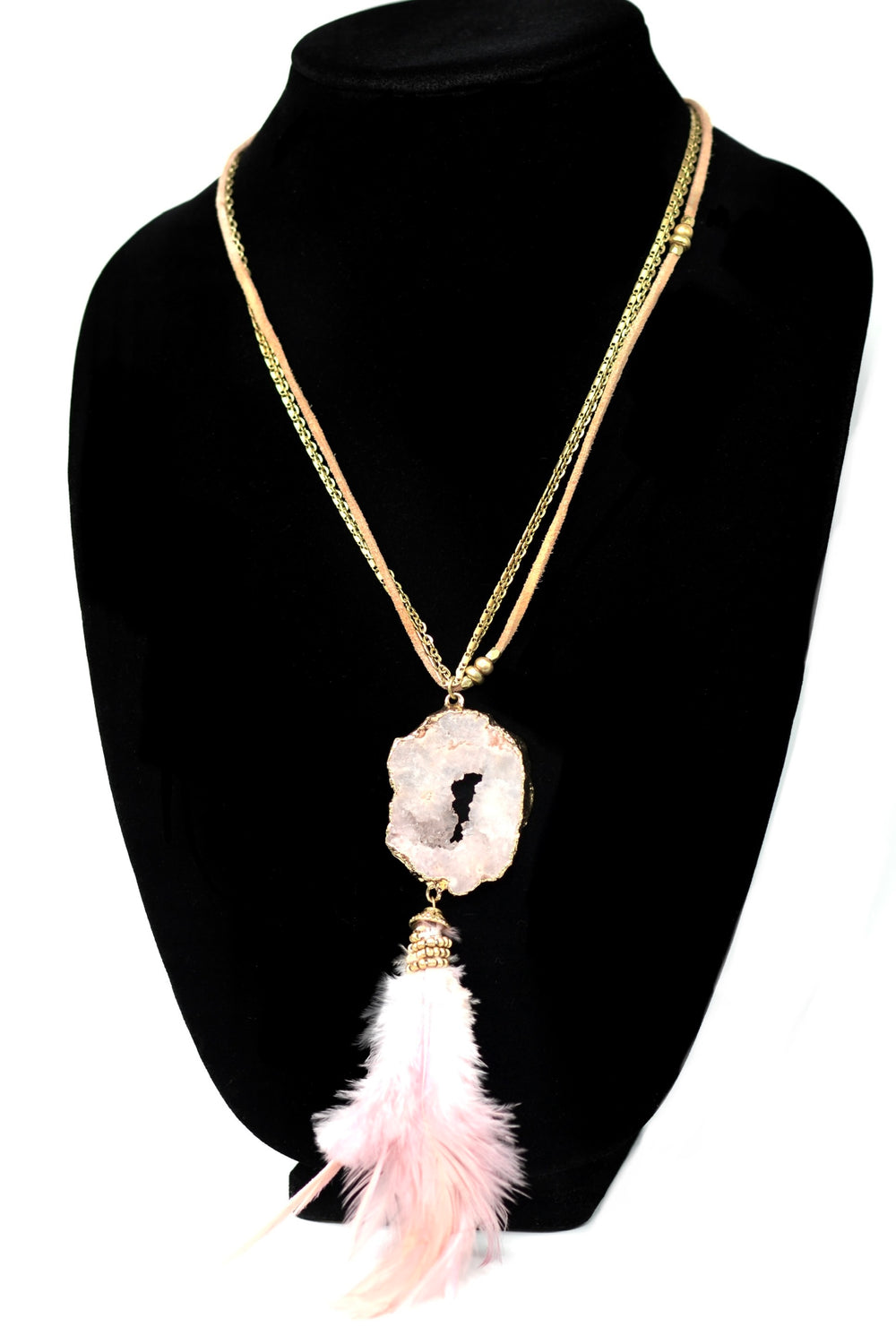 QUARTZ FEATHER NECKLACE