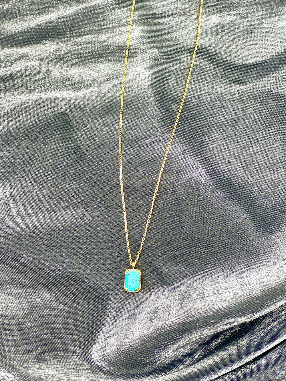 TURQUOISE OPAL CHARM NECKLACE